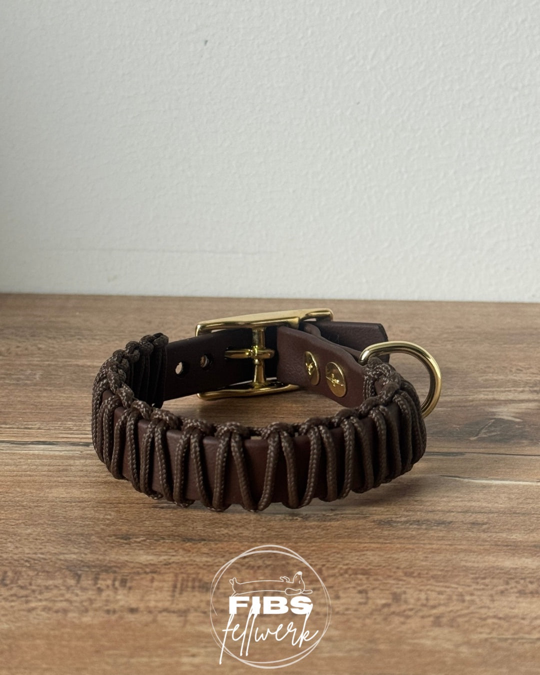 Biothane x Paracord Halsband Braun XS