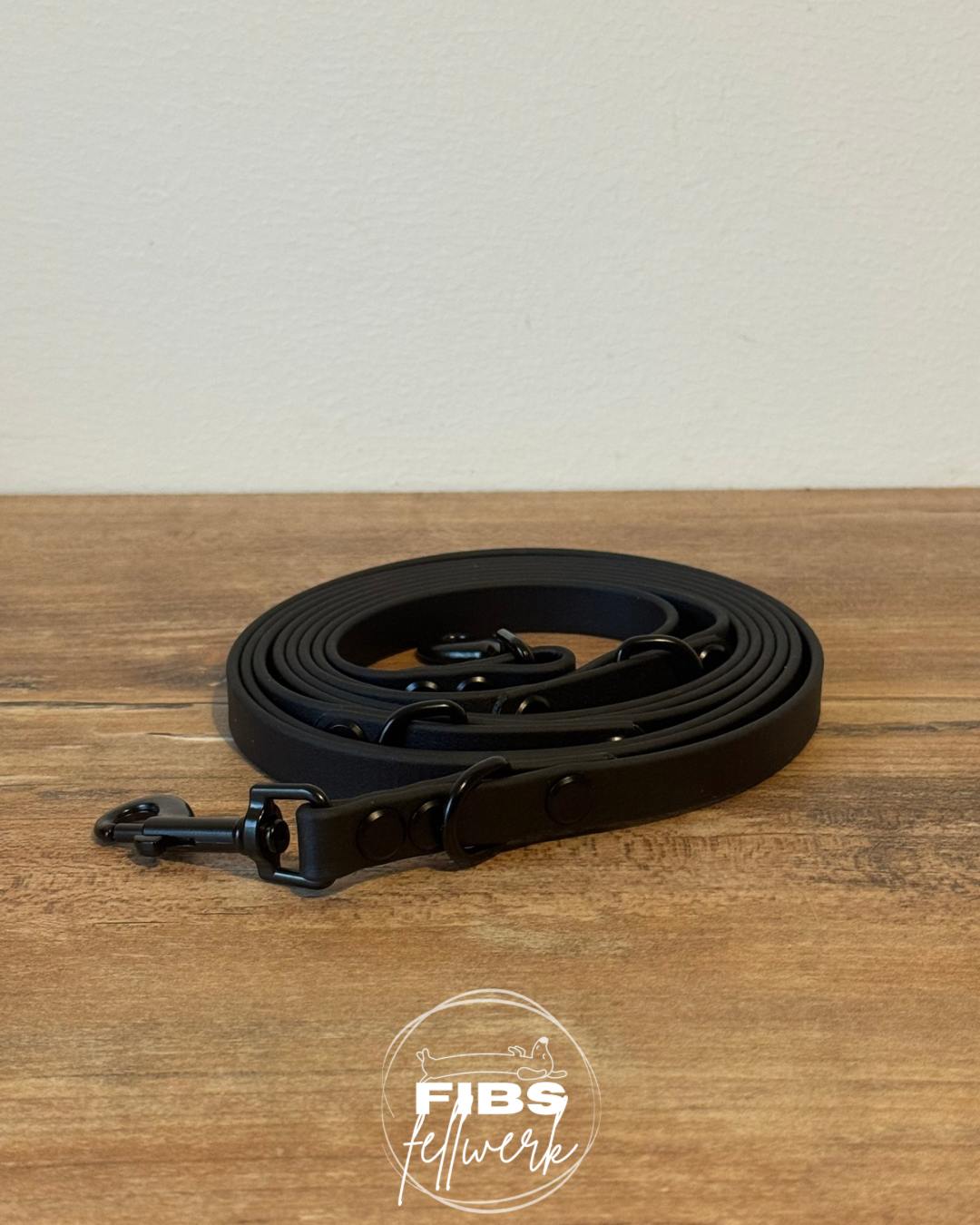 Crossbody Biothane Hundeleine schwarz