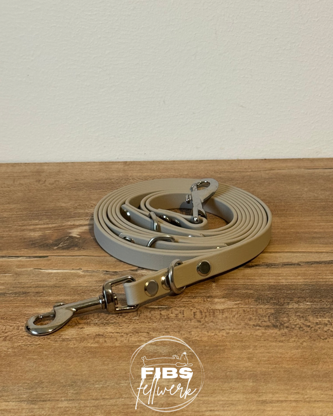 Crossbody Biothane Hundeleine Taupe