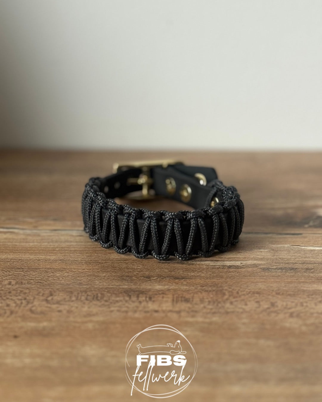 Biothane x Paracord Halsband Schwarz XS
