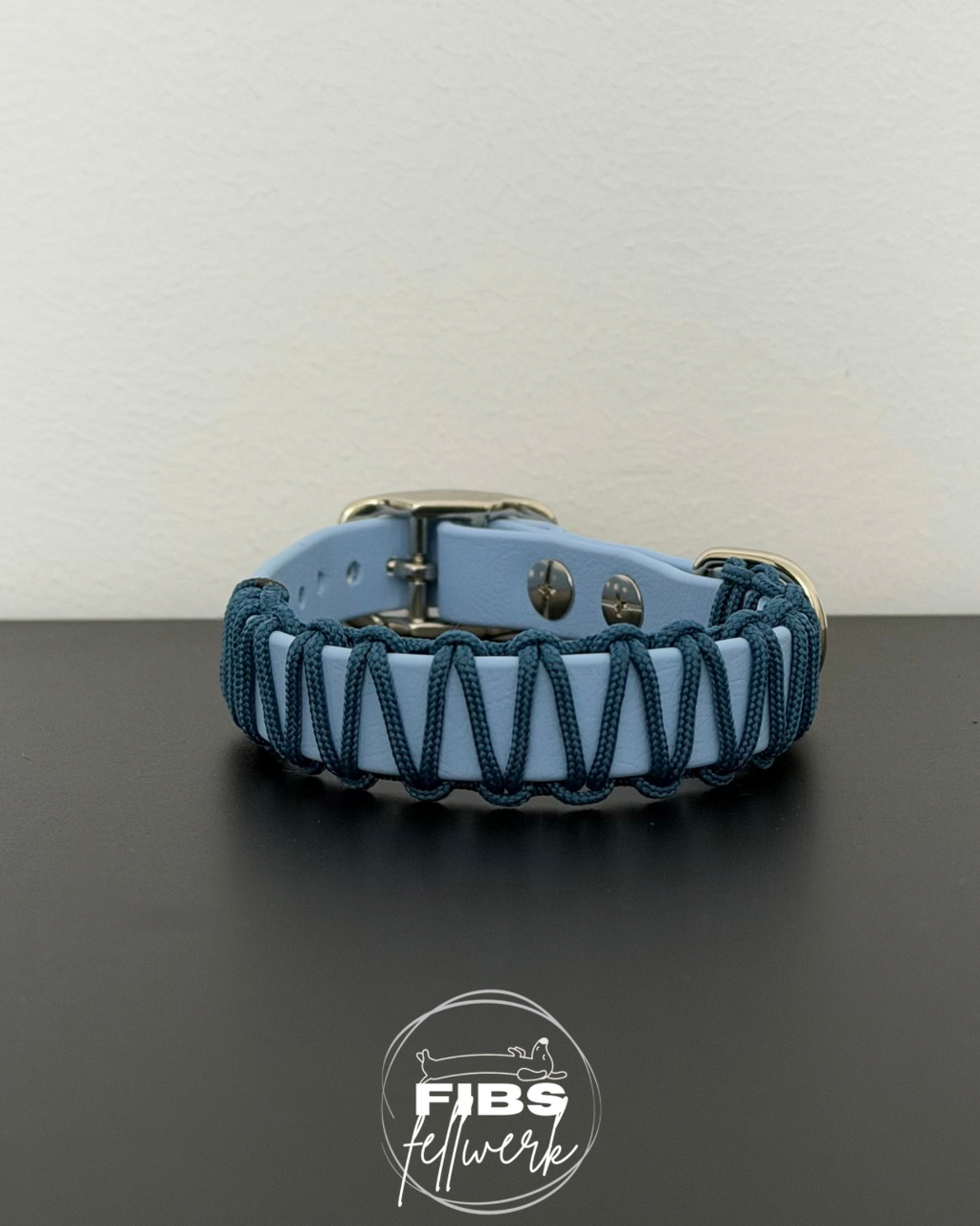 Biothane x Paracord Halsband Blau