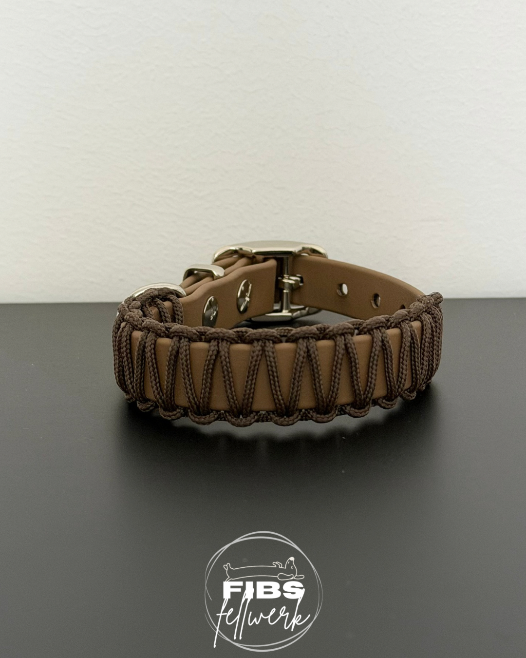 Biothane x Paracord Halsband Braun