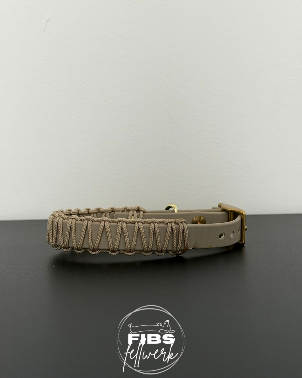 Biothane x Paracord Halsband Taupe