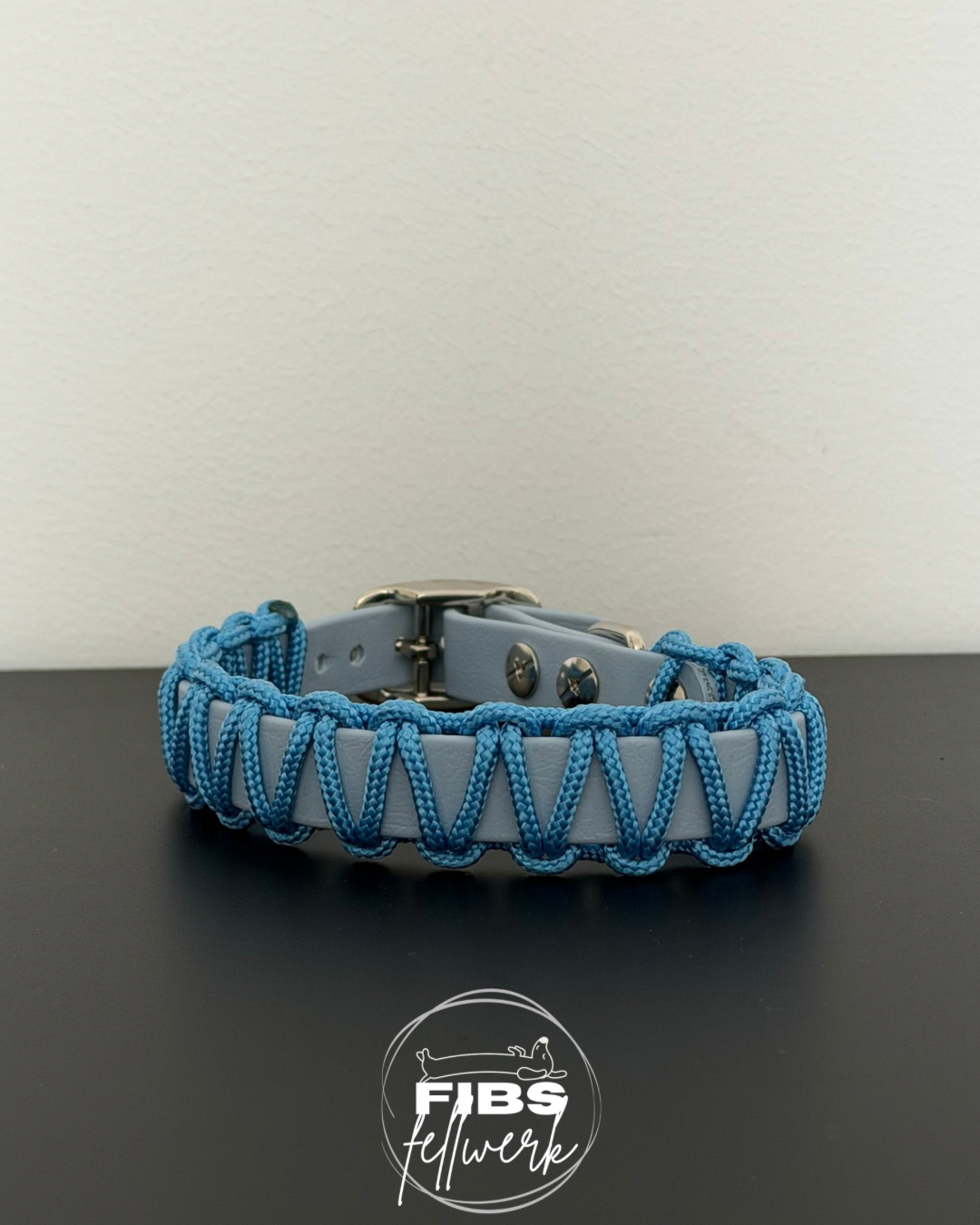 Biothane x Paracord Halsband Blau