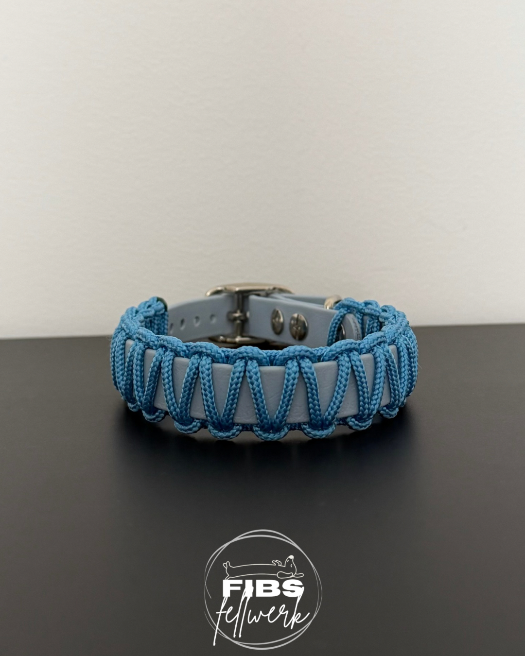 Biothane x Paracord Halsband Blau