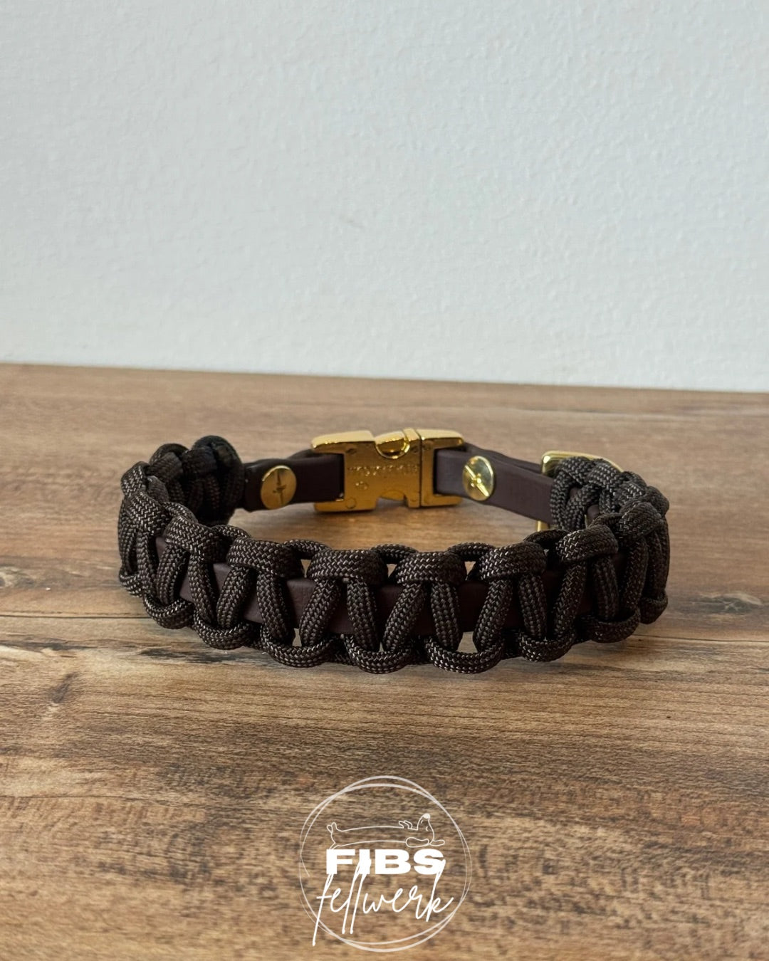 Biothane x Paracord Halsband in Dunkelbraun 30cm HU