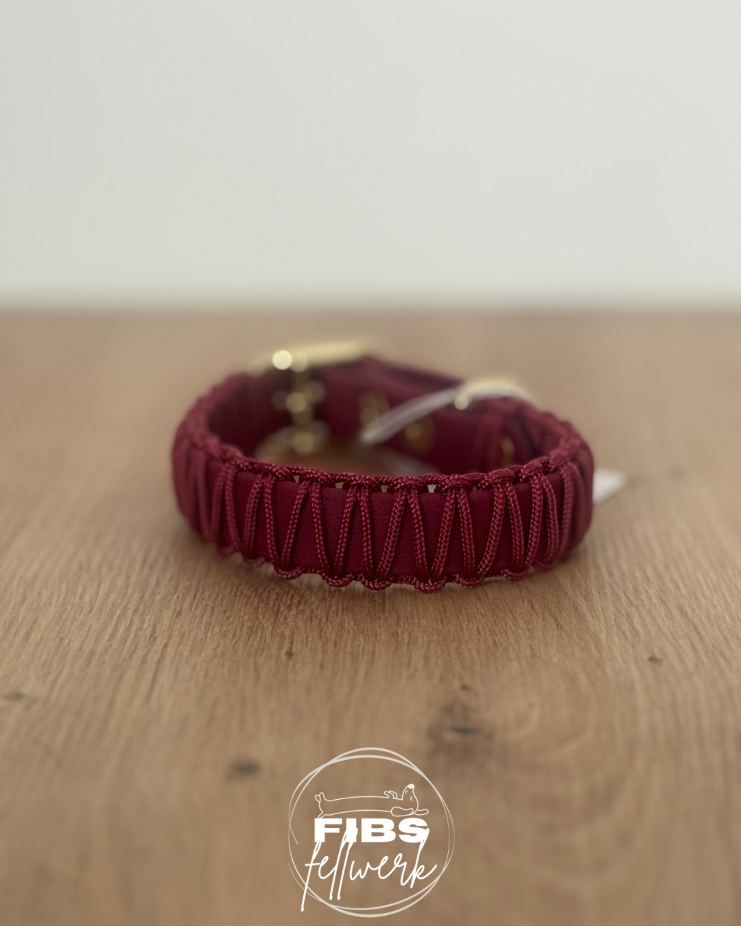 Biothane x Paracord Halsband dunkelrot S