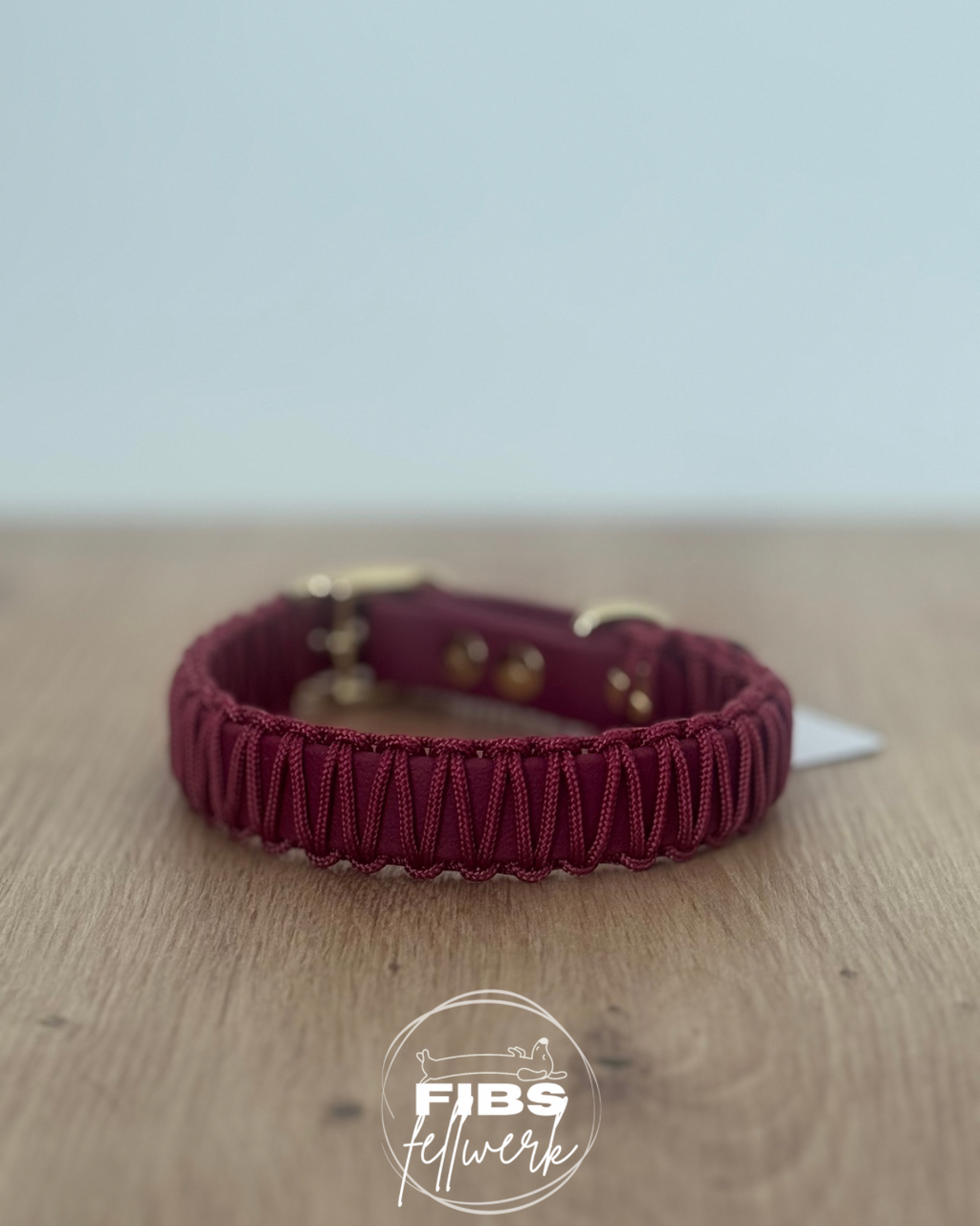 Biothane x Paracord Halsband dunkelrot M