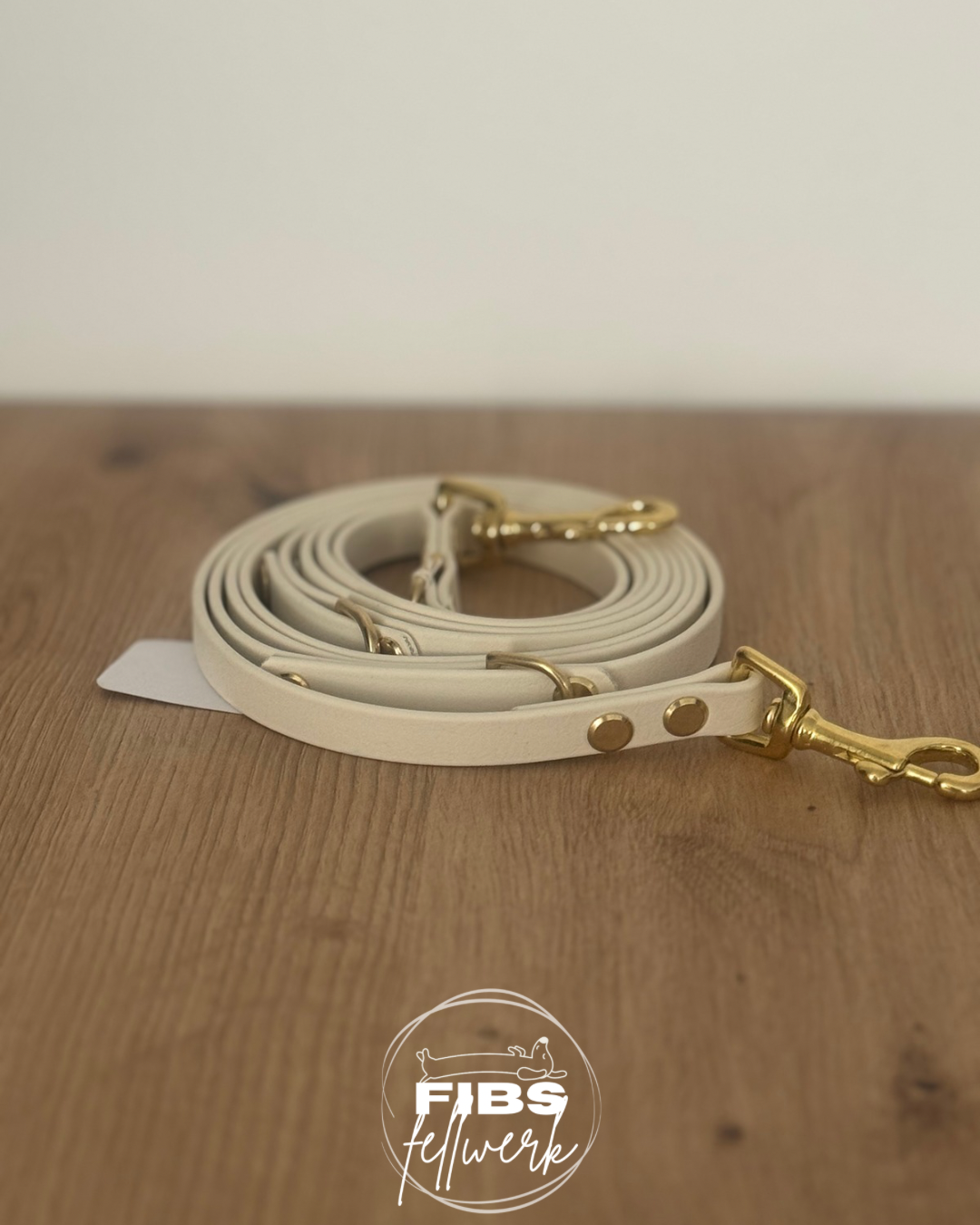 Crossbody Biothane Hundeleine cremeweiß