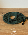 Handgeflochtene Hundeleine in Dunkelgrün