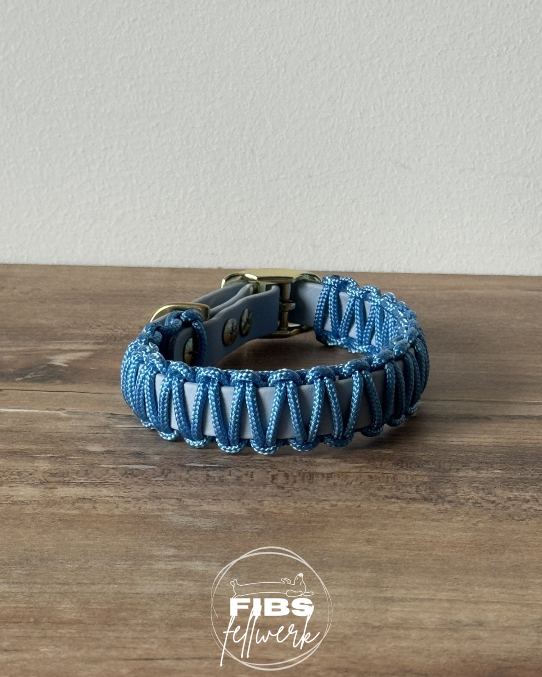 Frühlingskollektion Biothane x Paracord Halsband Blau