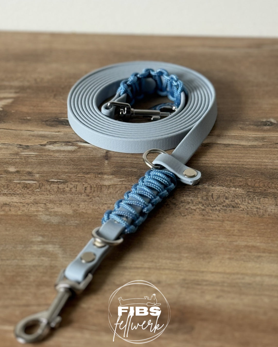 Frühlingskollektion Crossbody Biothane Hundeleine Blau