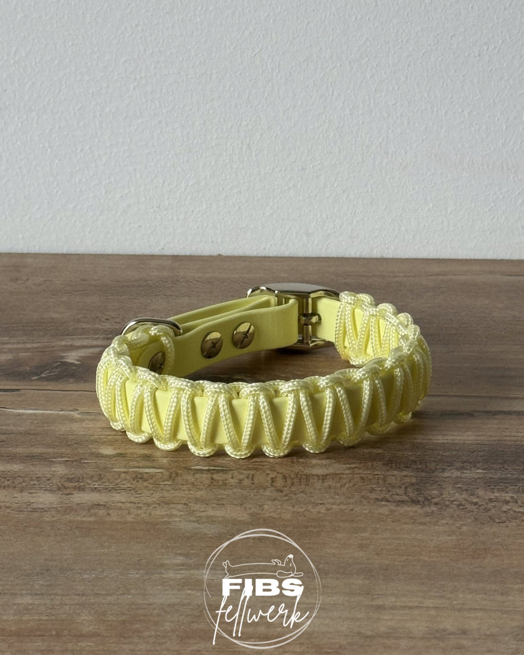Frühlingskollektion Biothane x Paracord Halsband Gelb