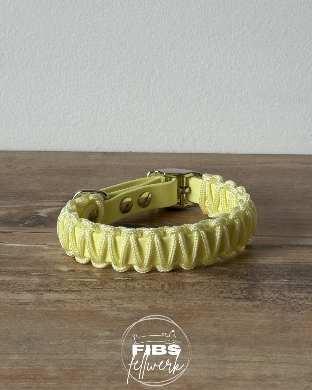 Frühlingskollektion Biothane x Paracord Halsband Gelb