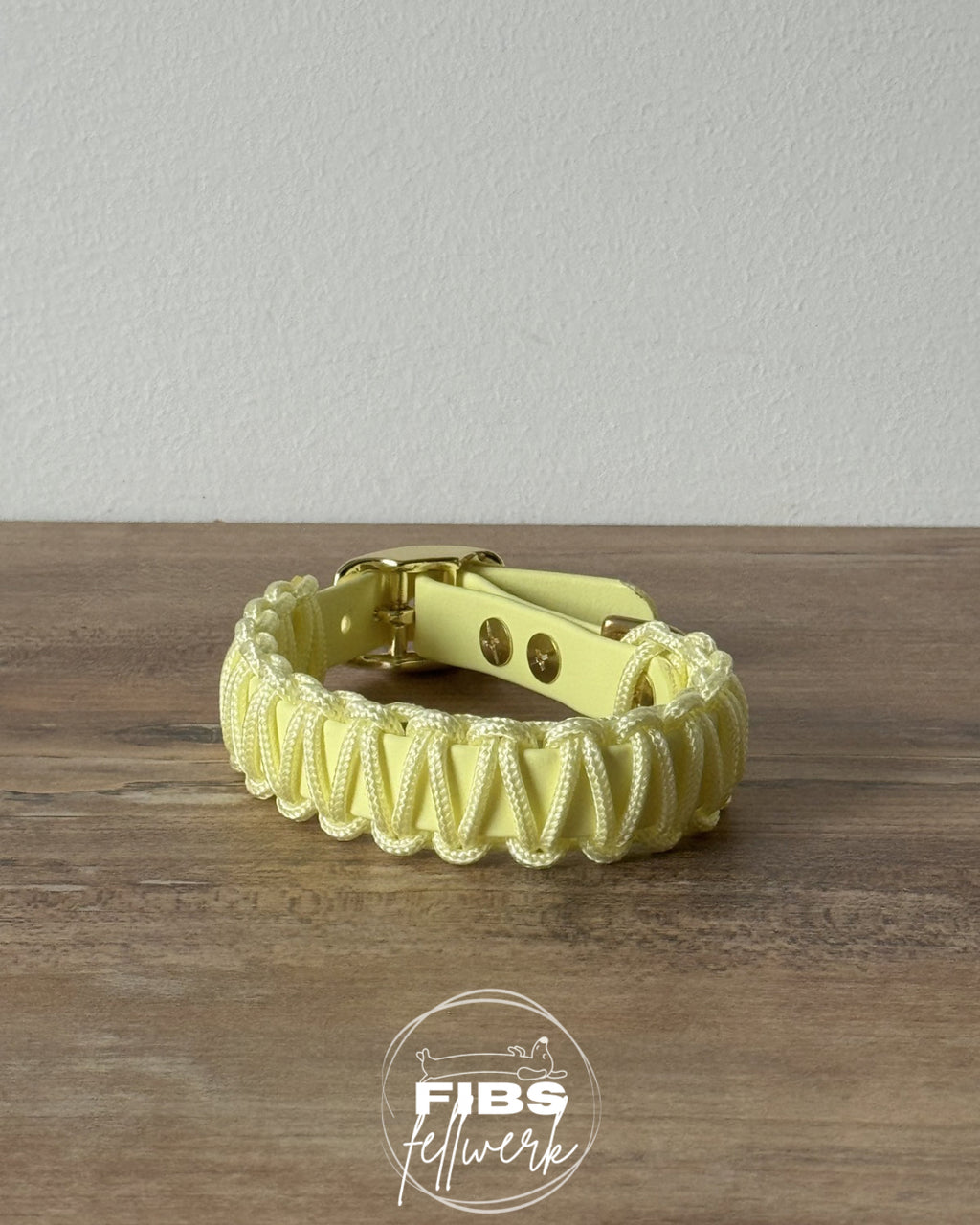 Frühlingskollektion Biothane x Paracord Halsband Gelb